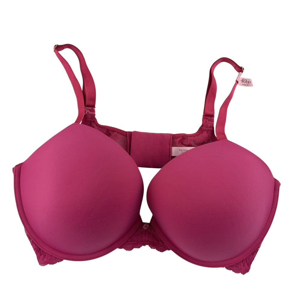 Victoria's Secret Dream Angels Push Up Bra Pink Lace Rosette 40DD